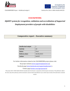 Executive summary - COACH@WORK: Supported employment job