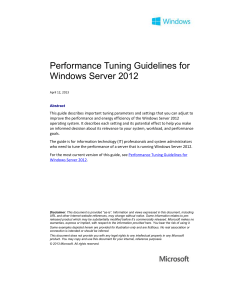 Performance Tuning Guidelines for Windows
