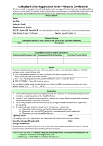 Authorised Driver Registration Form – Private