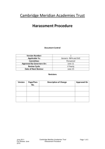 CMAT Harassment Procedure - Stamford Welland Academy
