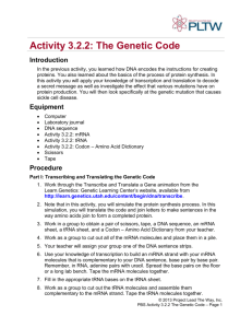 3.2.2 The genetic code