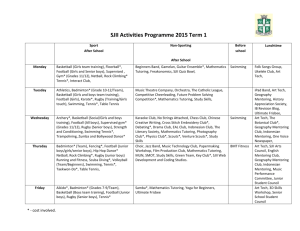 Activities Programme (August * December 2011)