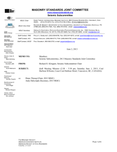 Seismic Subcommittee Minutes