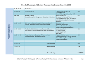 School of Nursing & Midwifery Research Conference Schedule 2013
