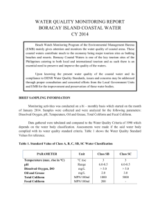 Boracay Island Coastal Water (CY 2014)