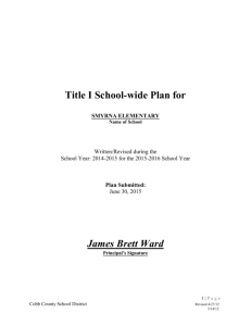 Title I Plan-Smyrna Elementary
