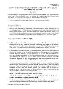 (CoRWM) Plenary Minutes, 5th September 2014