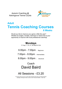 Adult Tennis Coaching Courses 6 Weeks