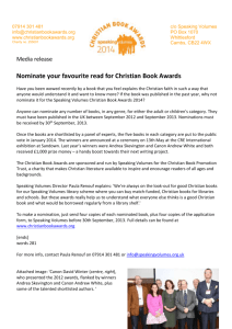 Nominate your favourite read for Christian Book Awards