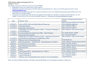 2013-2014 DPI Autism Webinar Schedule