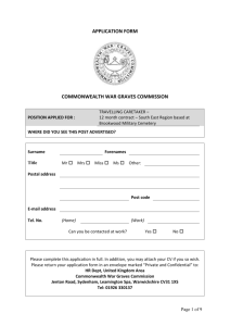 application form - Commonwealth War Graves Commission
