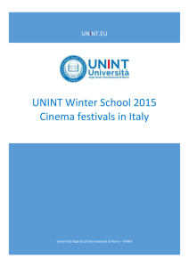 UNINT Winter School 2015 Cinema festivals in Italy