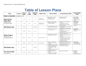 Reading 2A, 2nd ed. Lesson Plan Overview