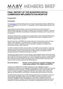 final report of the bushfires royal commission implementation monitor