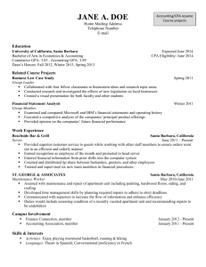 Accounting Resume – Course Projects