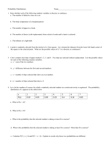 Worksheet on Discrete & Continuous with Probability Distributions