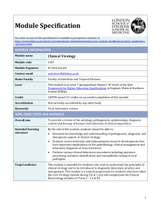 3187 Clinical Virology Module Specification