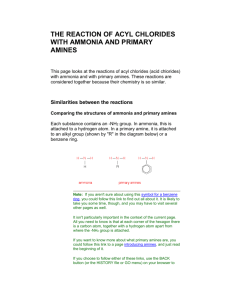 the reaction of acyl chlorides with ammonia and primary amines