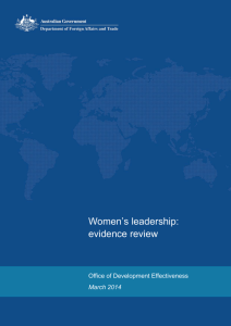 Women`s leadership: Evidence review