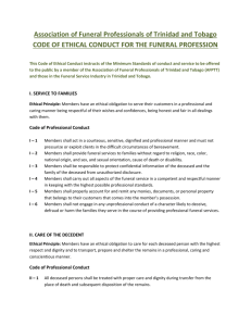View the Code of Ethics of the Association of Funeral