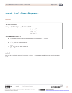 Grade 8 Mathematics Module 1, Topic A, Lesson 6