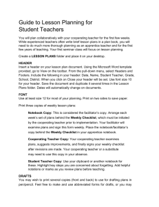 Guide to Lesson Planning for Student Teachers You will plan
