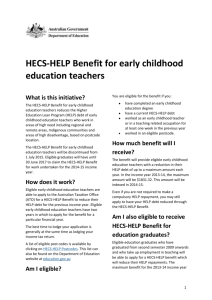 HECS-HELP Benefit for early childhood education teachers