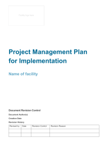 Implementation Project Management Plan template