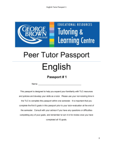 Peer Tutor Passport - George Brown College
