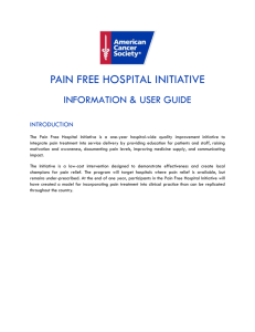 Pain Free Hospital Initiative User Guide