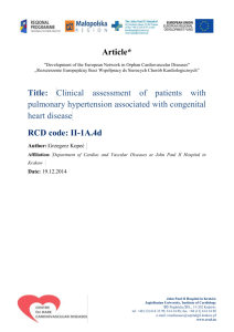 Clinical assessment of patients with pulmonary hypertension