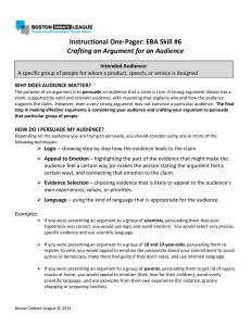Crafting Argument for an Audience One-Pager