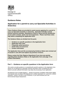 Specialist Activities permit guidance