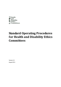 SOPs for HDECs - Health and Disability Ethics Committees
