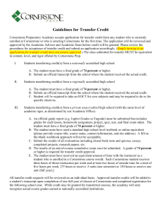 Guidelines for Transfer Credit - Cornerstone Preparatory Academy