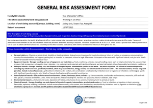 Risk Assessment Form - Completed Example