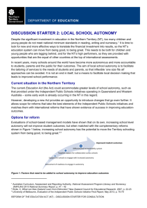 discussion starter 2: local school autonomy