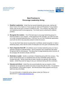 Best Practices to Encourage Leadership Giving