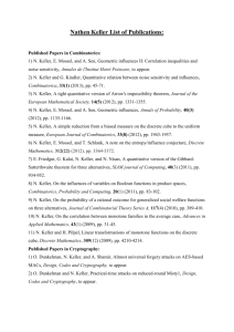 Nathen Keller List of Publications