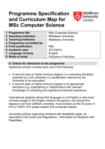 Curriculum map for MSc Computer Science