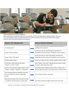 Chapter 13: Writing Well-Constructed Test Questions