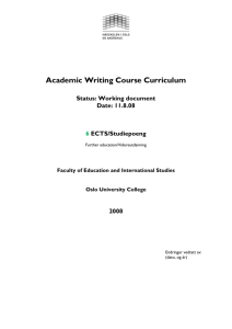 Academic Writing Course Curriculum