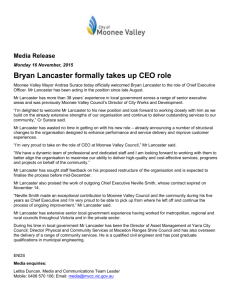Bryan Lancaster formally takes up CEO role