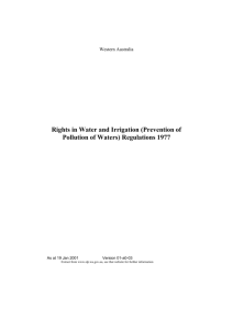 Rights in Water and Irrigation (Prevention of Pollution of Waters