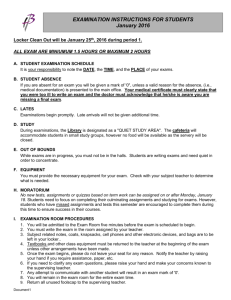Exam Instructions for Students January 2016