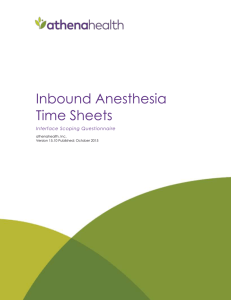 Appendix A: Inbound Anesthesia Time Sheets