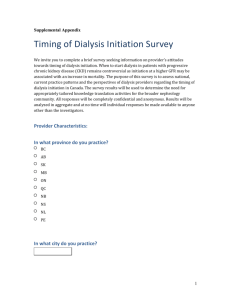 Timing of dialysis