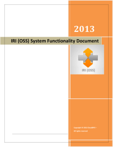 IRI (OSS) System Functionality Document