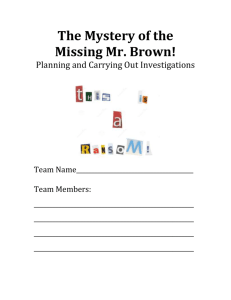 The Case of the Missing Mr. Brown