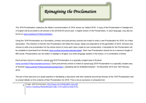 Reimagining the Proclamation